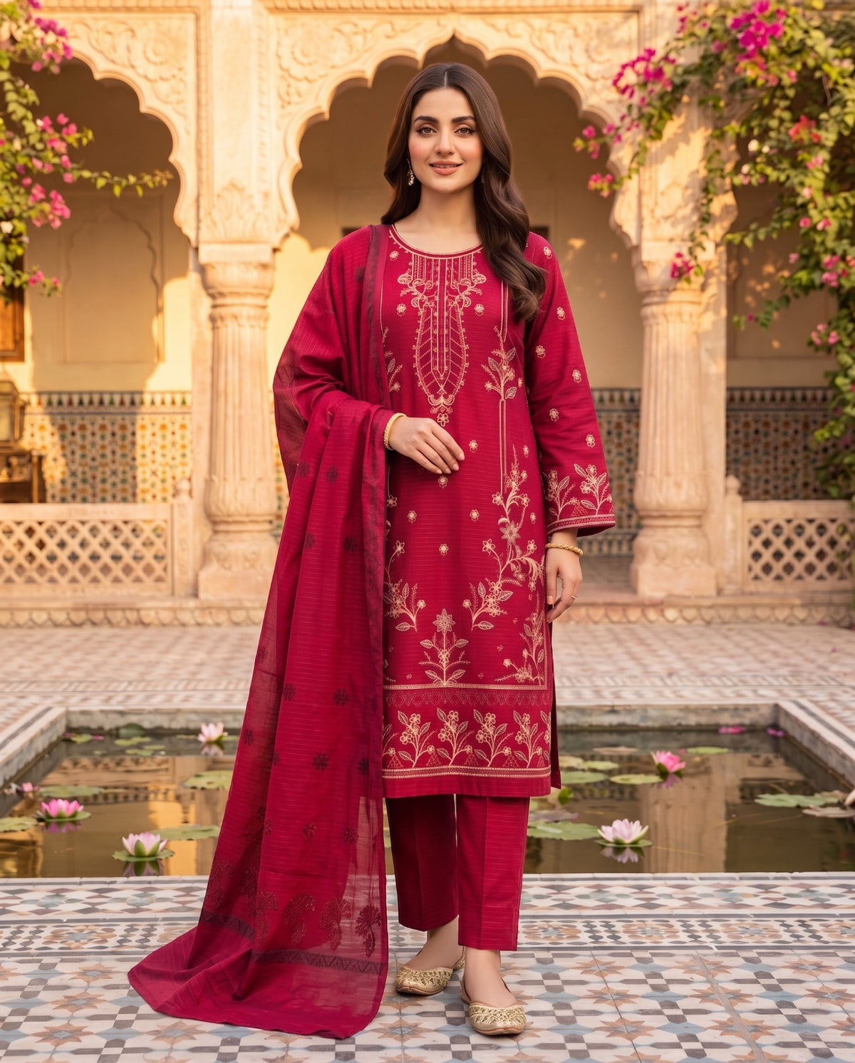 3 Piece Peach Suit