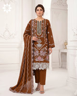 Embroidered 3-Piece Pakistani Suit with Floral Dupatta