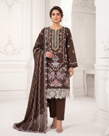 Embroidered 3-Piece Pakistani Suit with Floral Dupatta