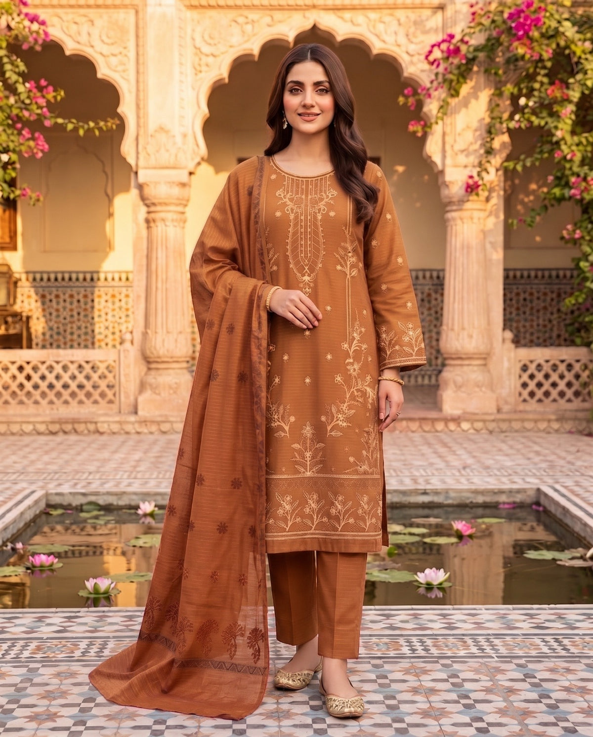 3 Piece Peach Suit