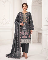 Embroidered 3-Piece Pakistani Suit with Floral Dupatta