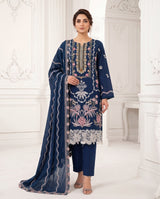 Embroidered 3-Piece Pakistani Suit with Floral Dupatta