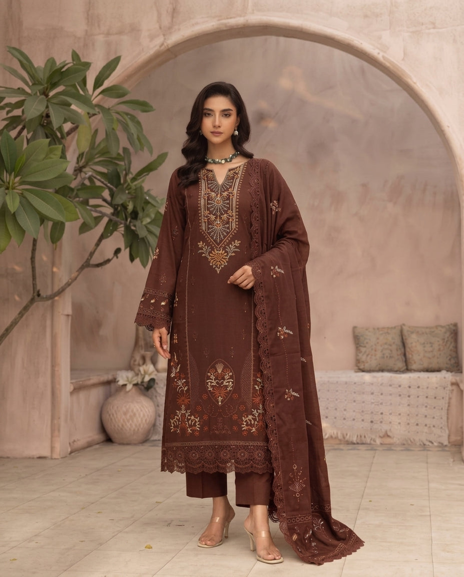 Zyshas Collection Marwa Vol. 104 – Embroidered 3 Piece Suit