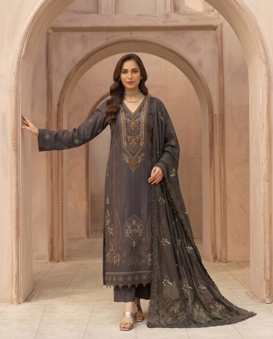 Zyshas Collection Marwa Vol. 104 – Embroidered 3 Piece Suit